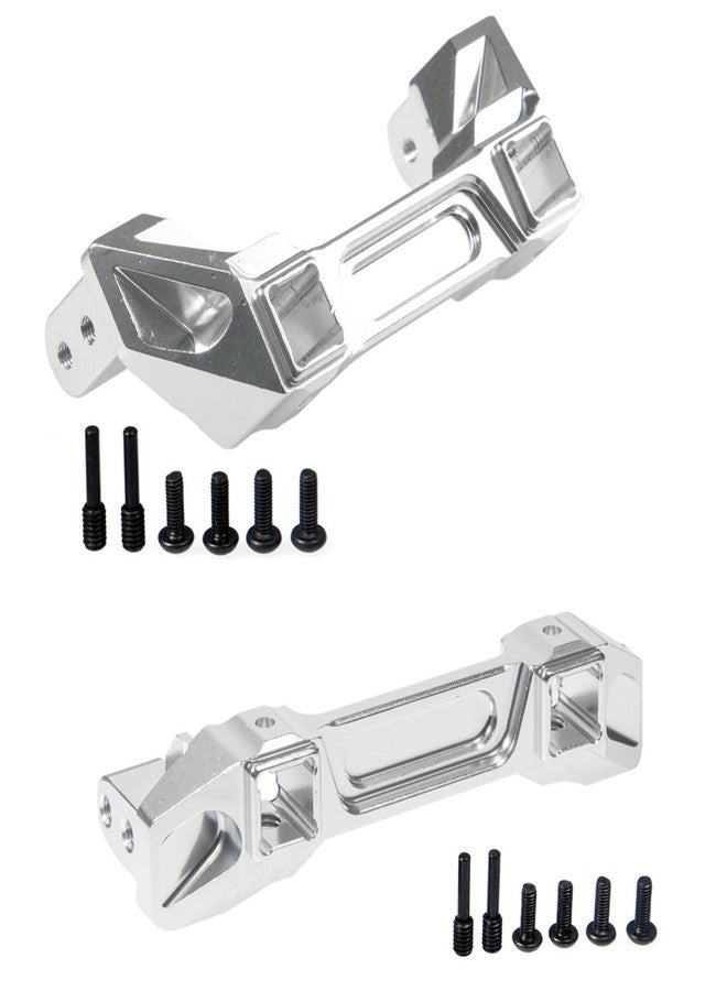 MORFUM 2PCS Aluminum Alloy Front & Rear Bumper Mount RC Servo Stand Compatible with Tra-xxas TRX4 TRX-4 1/10 RC Crawler Car Upgrade Replacement Part Accessory - Sliver - Image 1